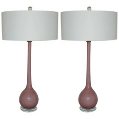 Purple Murano Vintage Long Neck Lamps by Seguso