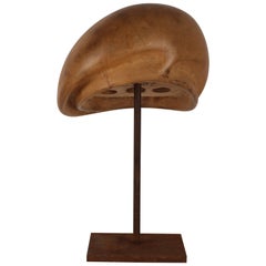 Antique Early 20th Century Milliner Wooden Hat Block from Florence, Italy