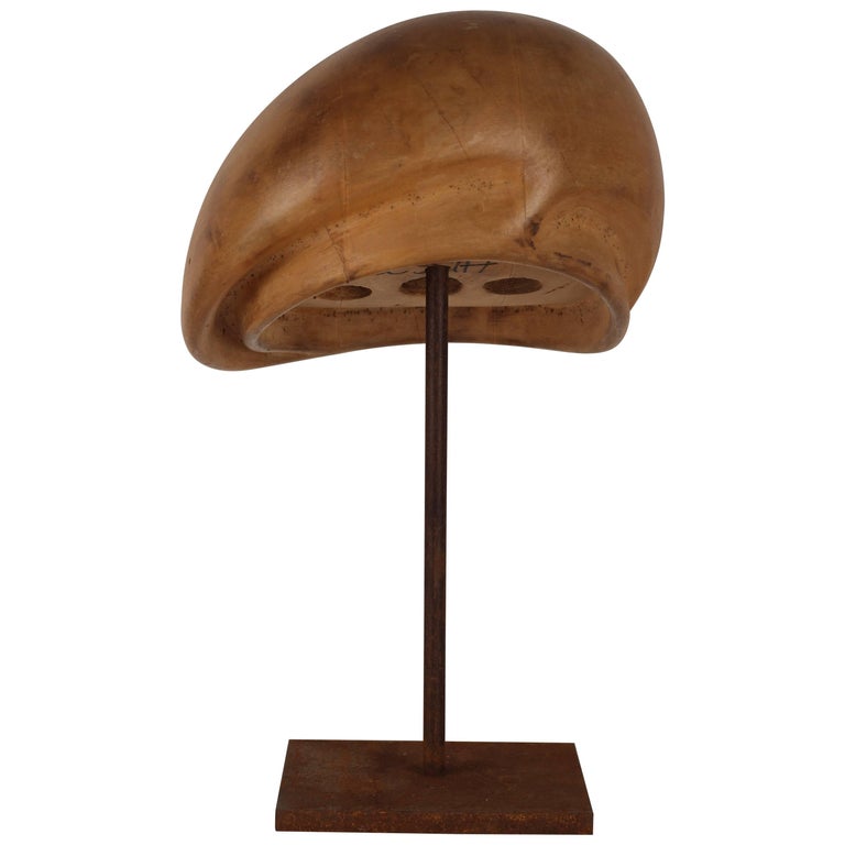 Early 20th Century Milliner Wooden Hat Block from Florence, Italy For