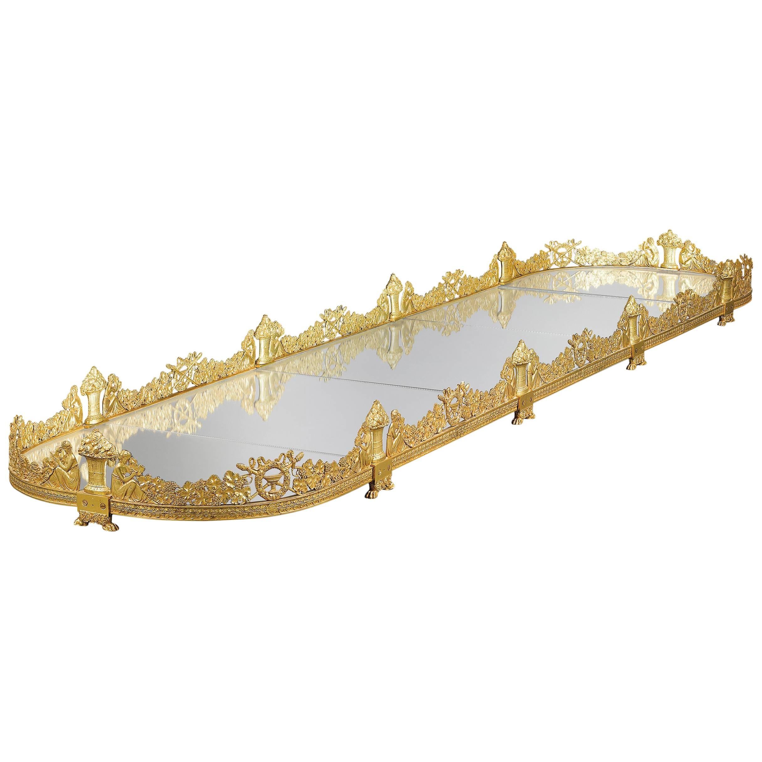 Empire Gilt Bronze Mirrored Plateau