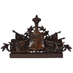 Used Early 19th Century French Louis XVI-Style Carved Walnut Pediment