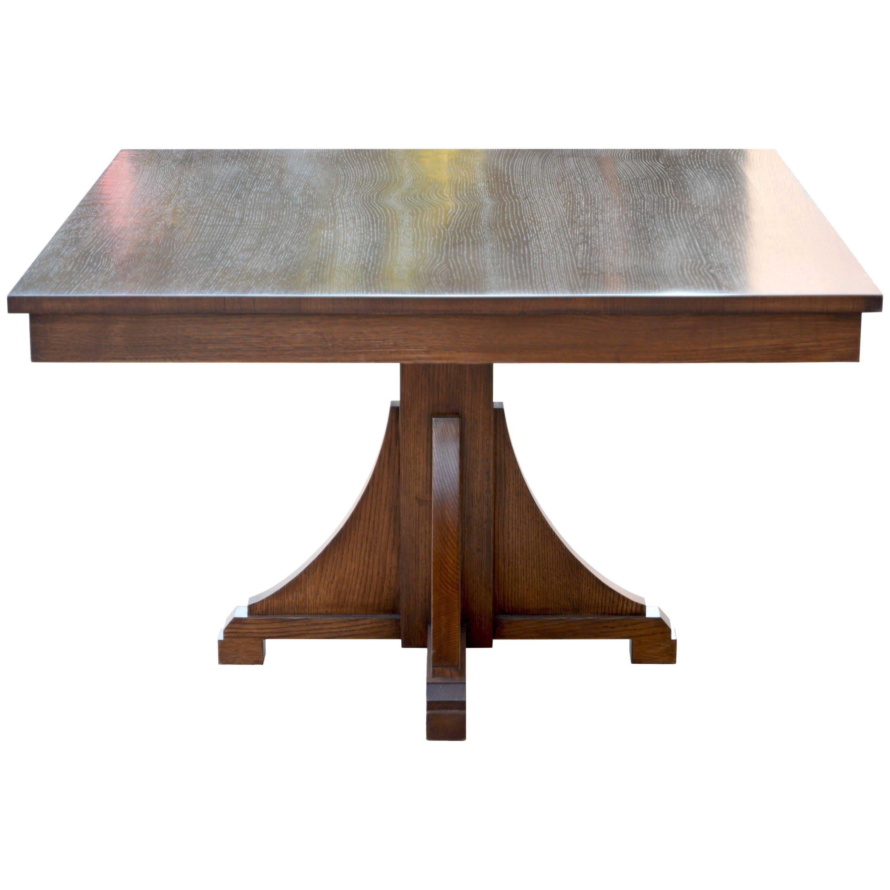 Craftsman Style Dining Table, Built to Order by Petersen Antiques For Sale