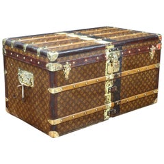 1920s Louis Vuitton Steamer Stencil Monogram Trunk