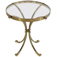 Runder Gueridon-Mitteltischsockel aus Messing und Glas