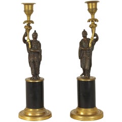 Pair of Early 19th Century Chinoiserie Figural Candlesticks