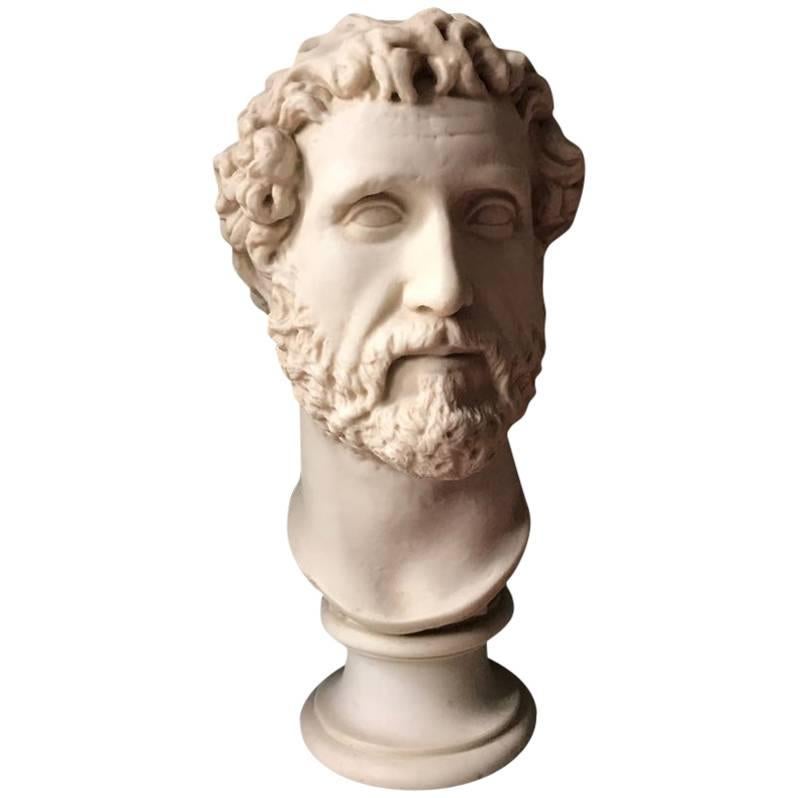Plaster Bust of Roman Emperor Antoninus Pius, Made in England
