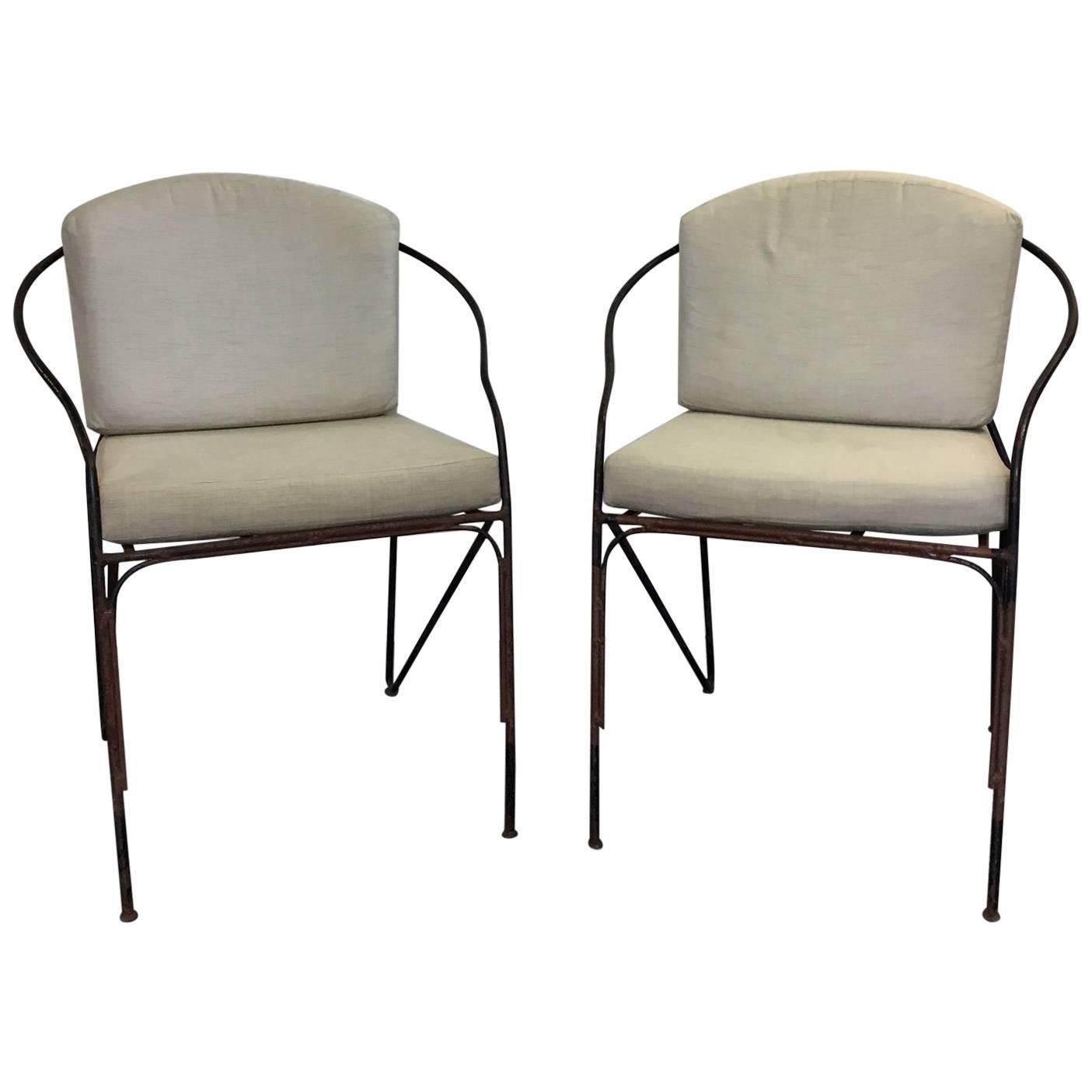 Pair of 19th c. French Iron Armchairs