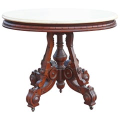 American Renaissance Revival Marble Top Side Table