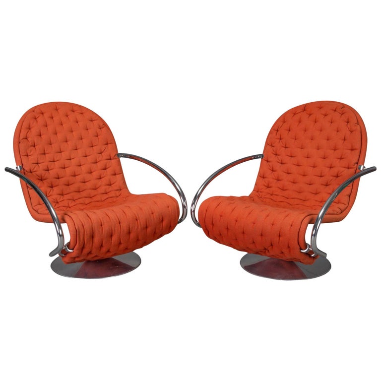 Pair of 123 Series Easy Chair Armchairs by Verner Panton for Fritz Hansen For Sale at 1stdibs