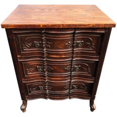Carved Front Three-Drawer Chest