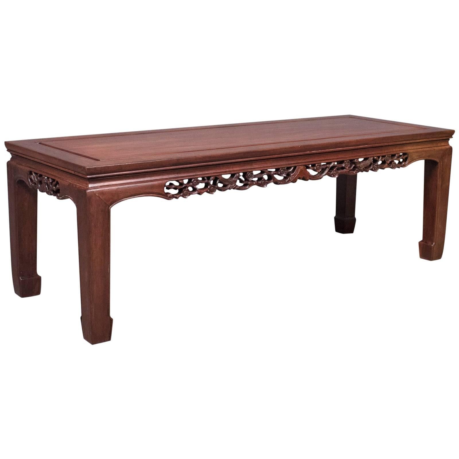 Midcentury Chinese Rosewood Coffee Table, Traditional Form