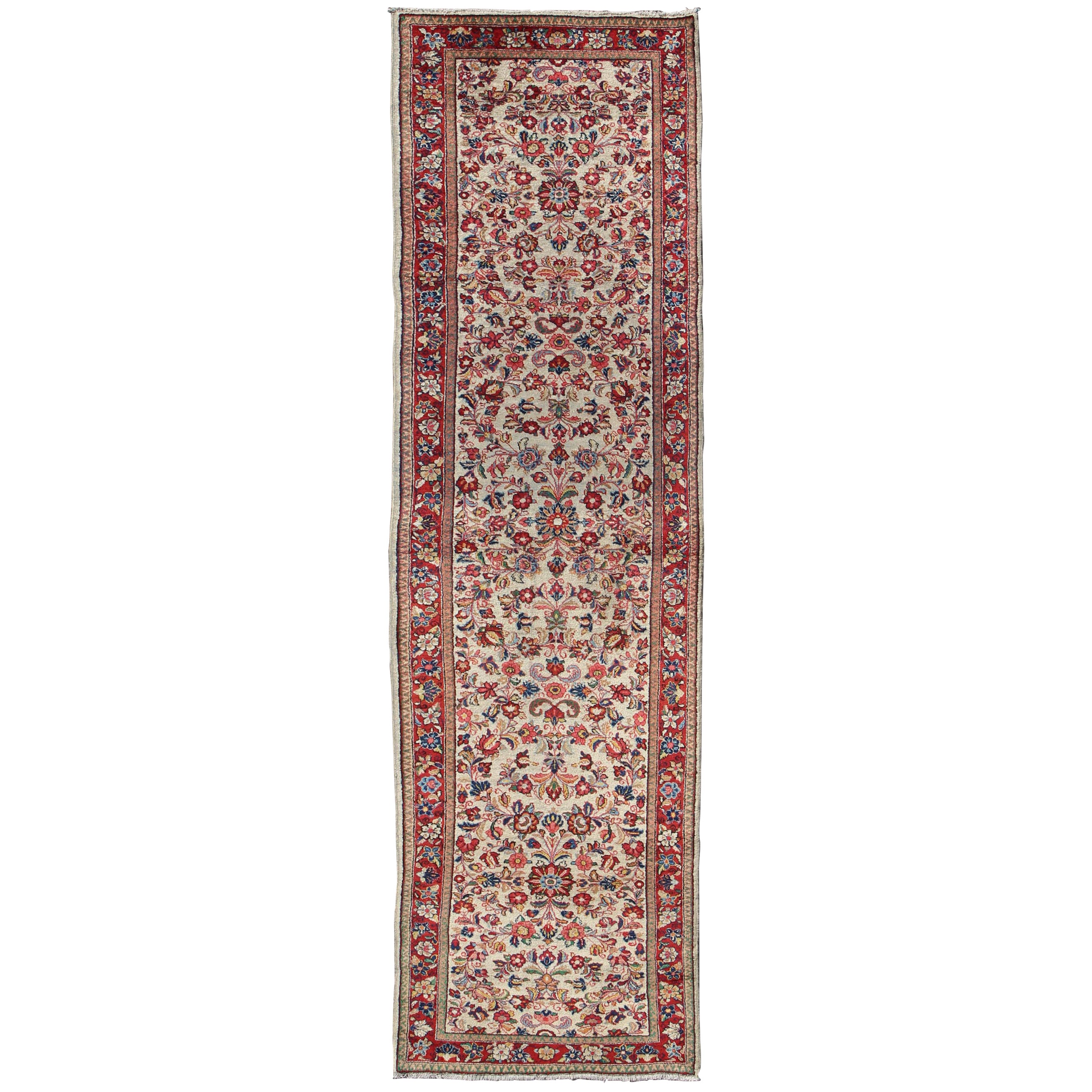 Vintage Persian Sarouk Rug With All Over Floral Design In Rich Vintage Persian Sarouk Rug With All Over Floral Design In Rich