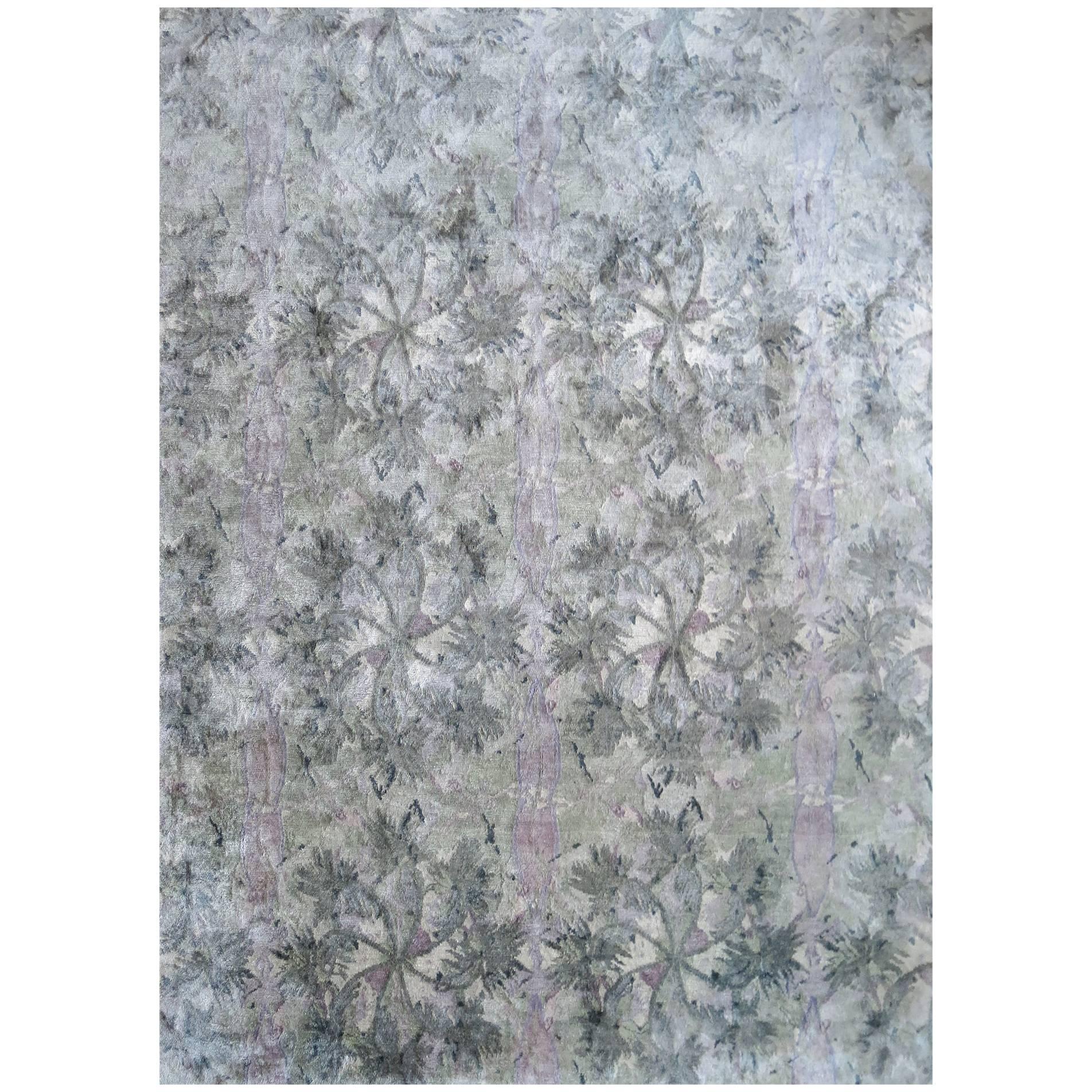 Tapis Eskayel, Laurel Forest, Dove, 100 % soie en vente