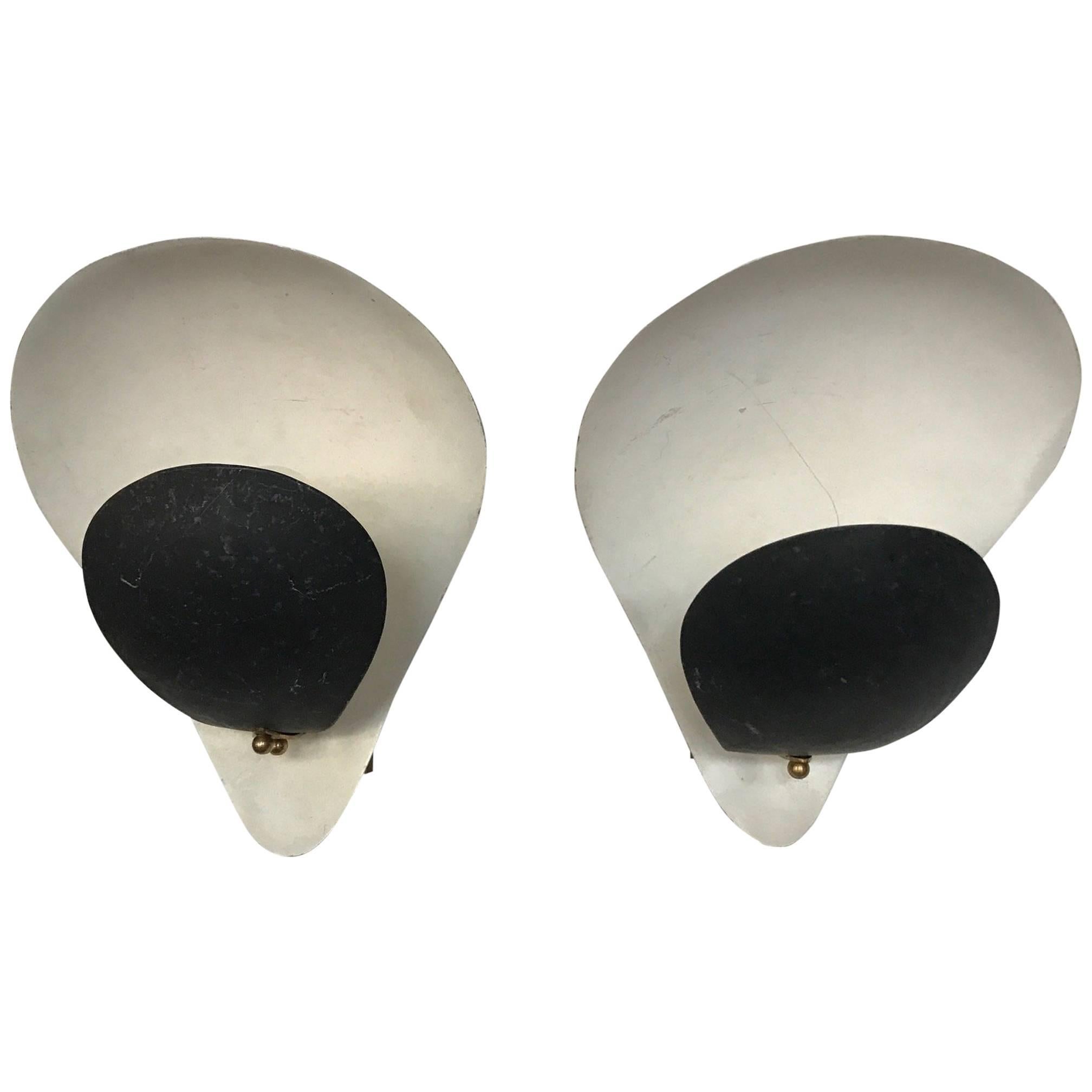 Pair of Unusual Italian Sconces, circa 1950s