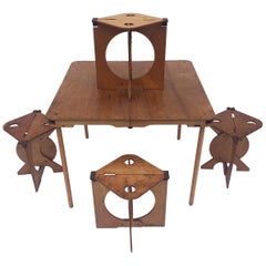 Vintage Barry Simpson for Dirt Road Rooster Stools and Table