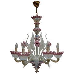 Venetian Six-Light Glass Chandelier