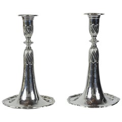 Pair of Sterling Silver Trumpet-style Candle Holders