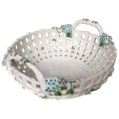 German Helena Wolfsohn Porcelain Round Two-Handled Basket