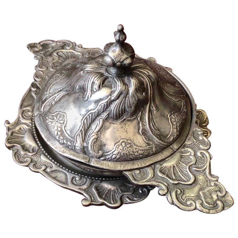 Polish Pewter Rococo Form Covered Bowl and Stand, Early 18th Century For Sale
