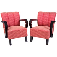 Pair of Cubist Art Deco Armchairs