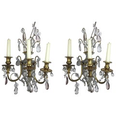 Pair of Floral Basket Wall Lights