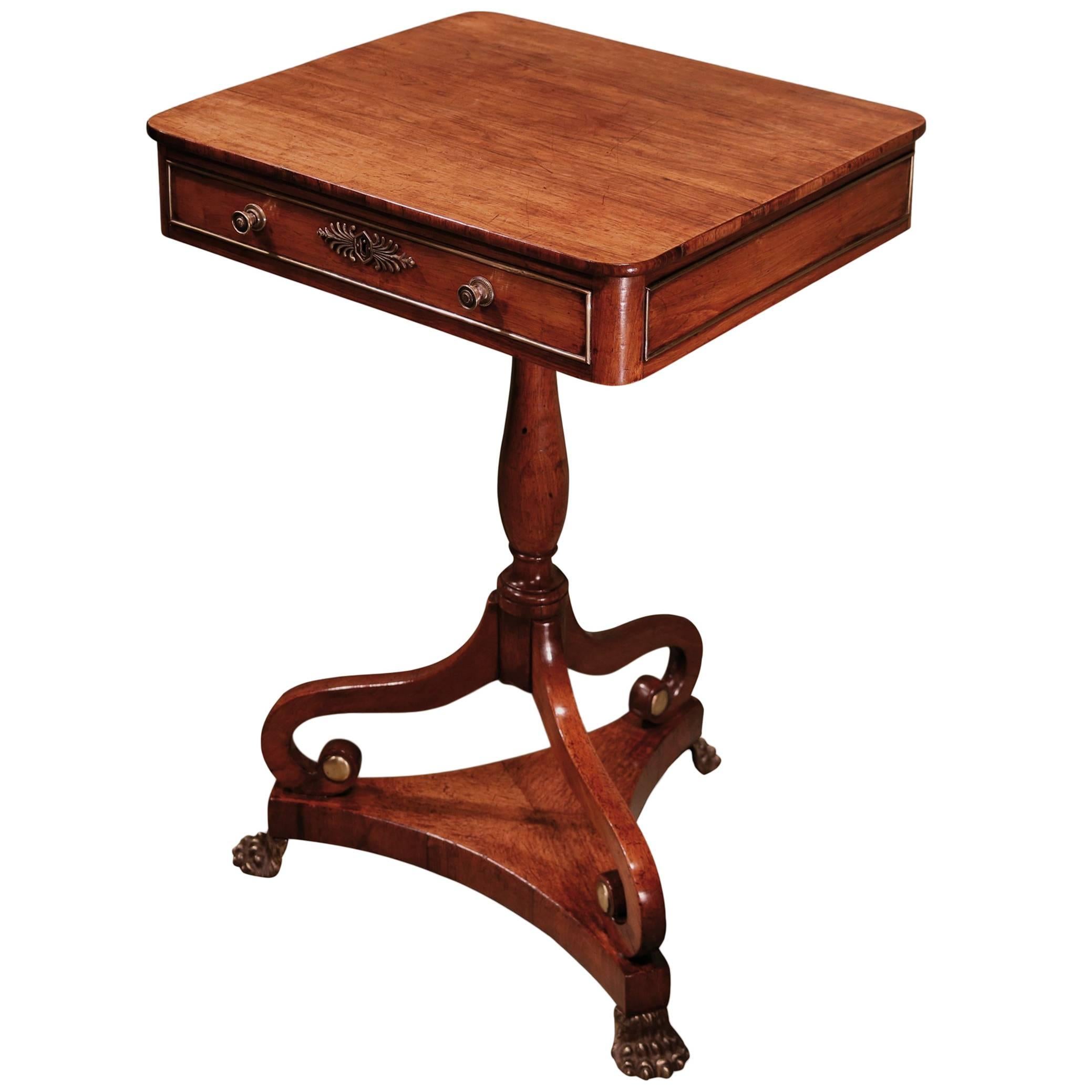 Regency period rosewood occasional table with drawer