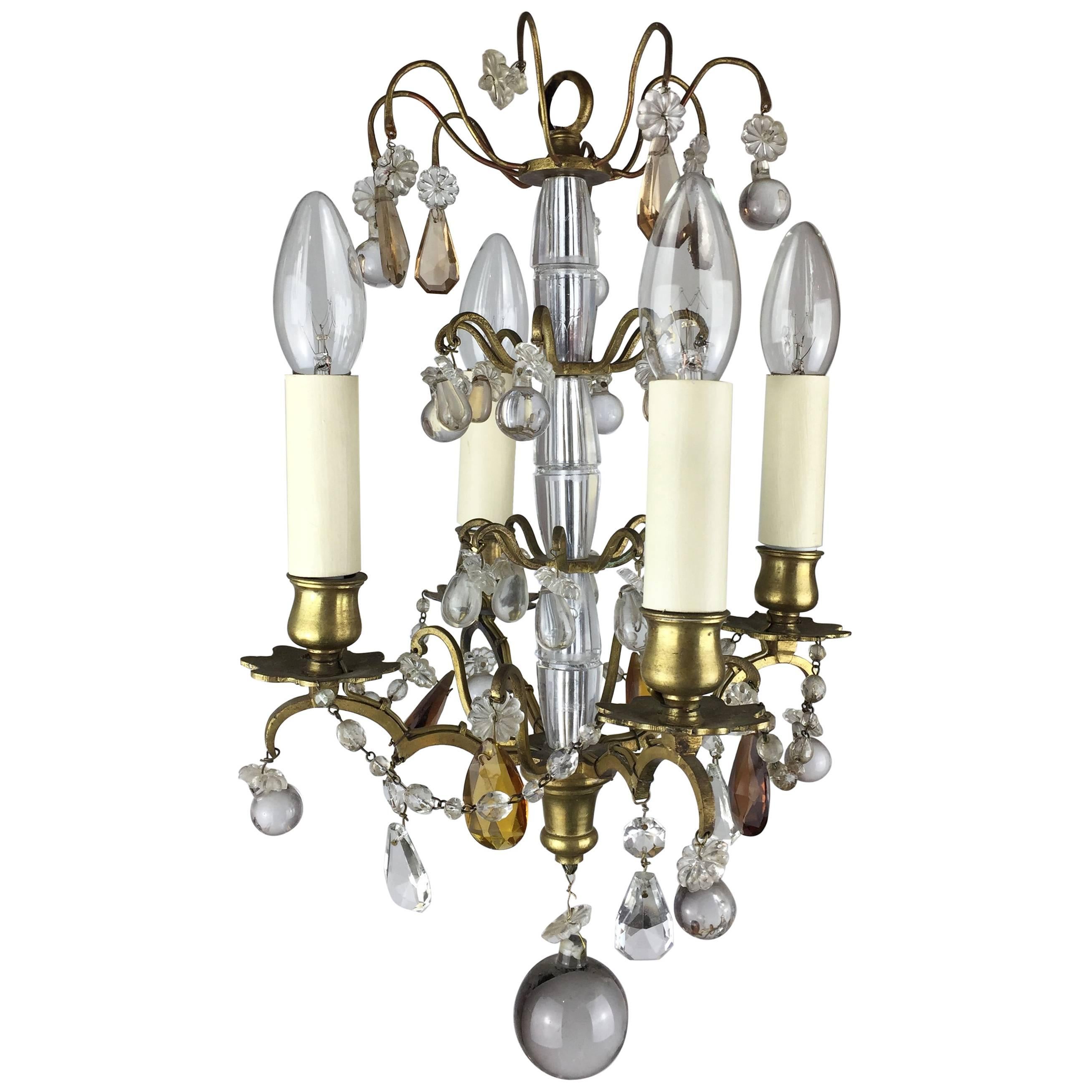 Small Four-Light Chandelier For Sale