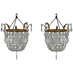 Antique Pair of Edwardian 'Bag' Style Lights