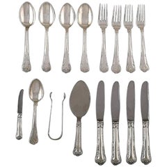 Vintage Cohr Herregaard Cutlery, Three Tower Silver. Complete Lunch Service for Four P.