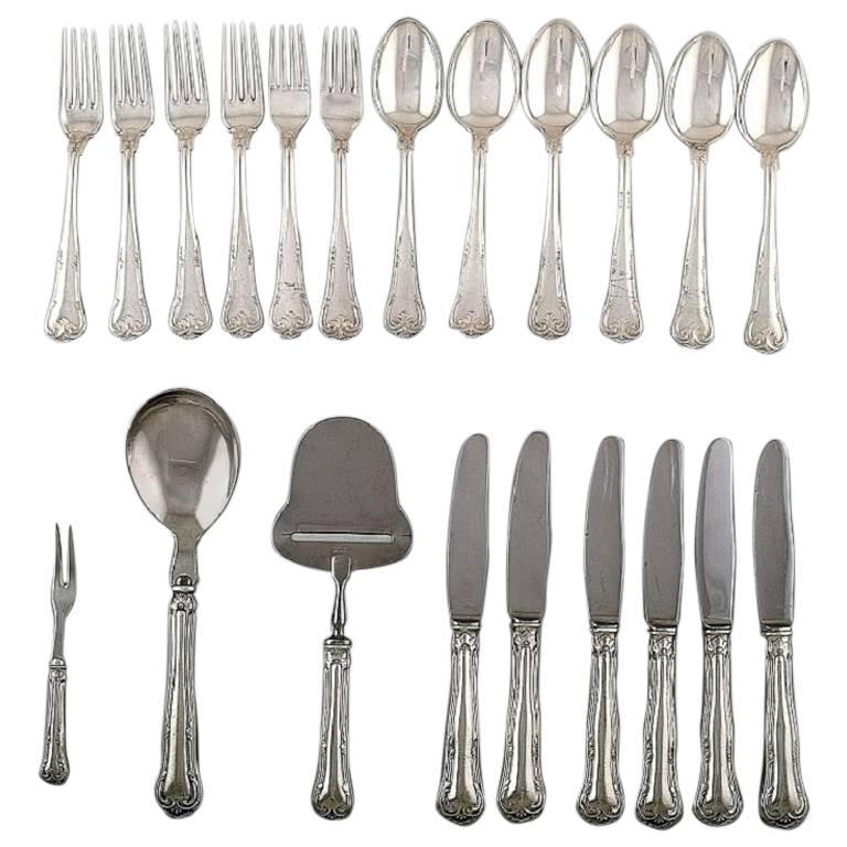 Cohr Herregaard, Three Towers Silver ‘0.830’, Denmark, Lunch Service for Six P For Sale