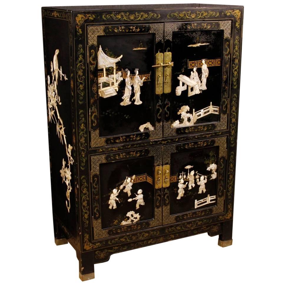 Lacquered Chinoiserie French Sideboard in Wood, 20th Century