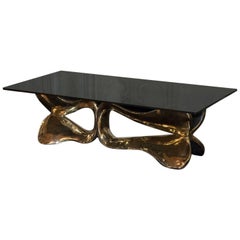 Sculptural Gilded Bronze Coffee Table
