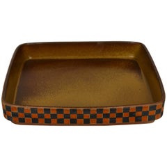 Large Square Shaped Ceramic Tray by Stig Lindberg, for Gustavsberg, Sweden