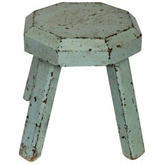 Antique Swedish Robust Milking Stool from the 19th Century
