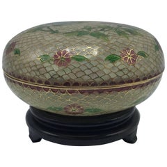 Antique 19th Century French Plique a Jour Cloisonné Mosaic Lidded Bowl on Stand