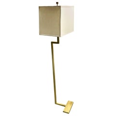 Single French Modern Brass Floor Lamp by Jacques Quinet