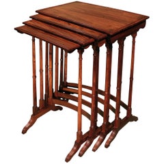 Set of Regency Period Padouk Wood Quartetto Tables