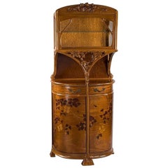 French Art Nouveau Walnut Vitrine by Camil Gauthier Nancy