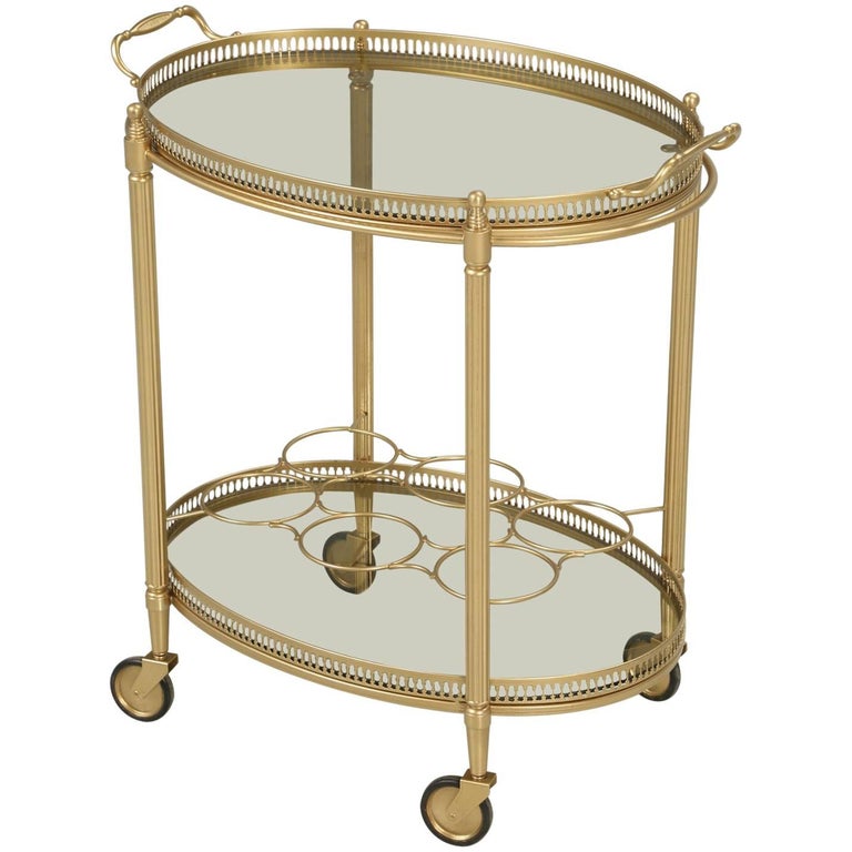 Brass Colored French Tea Cart at 1stDibs