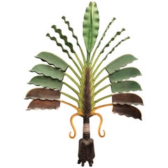 Wooden Green Palm Tree, Italy, Midcentury, circa 1960, Very Good Condition