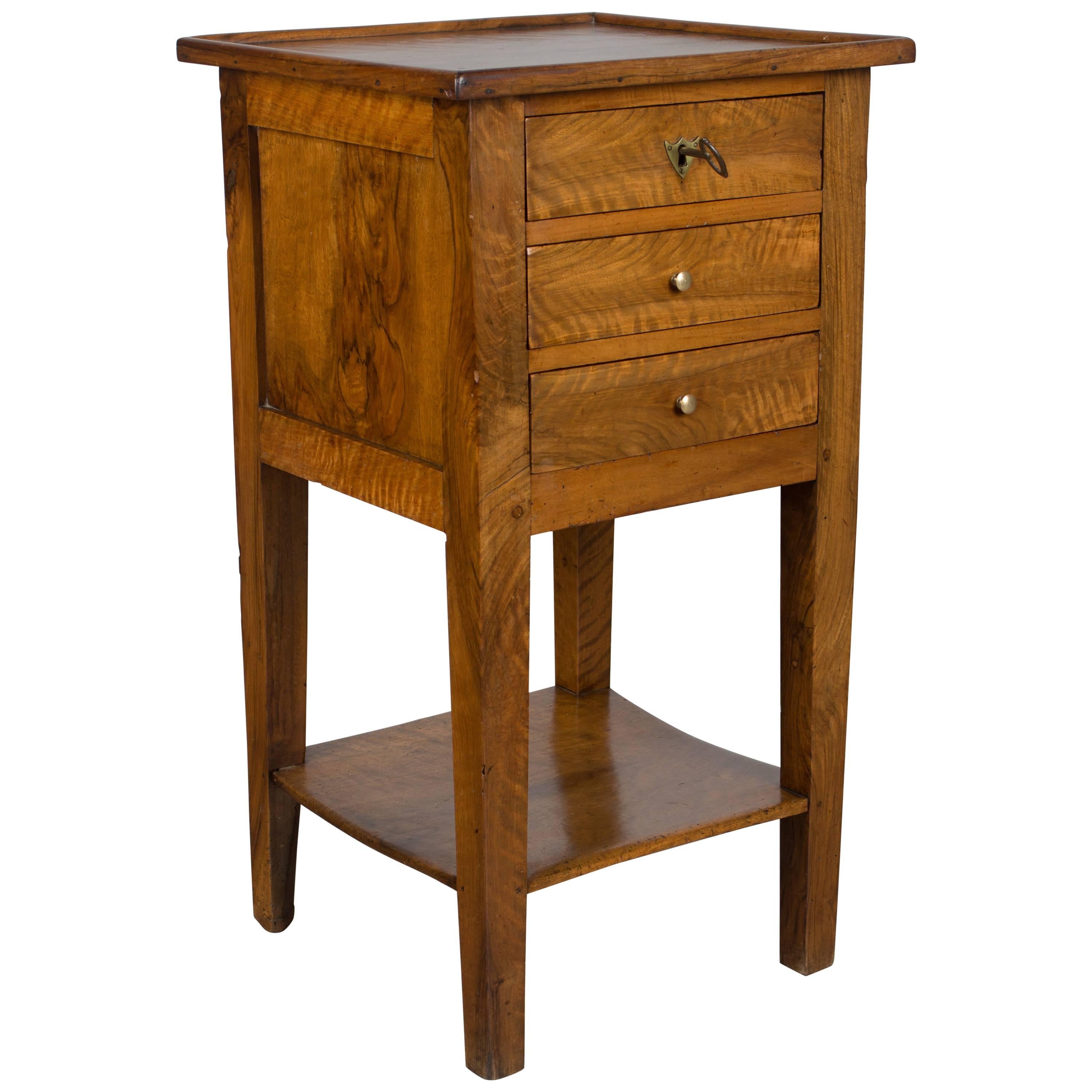 Country French Solid Walnut Side Table