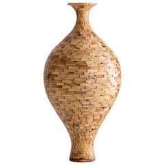 Contemporary American Wooden Vase, Spalted Paper Birch, Handmade, Available Now