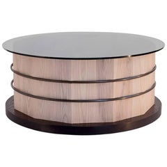 Ash Coffee Table with Smoked Grey Glass Top by Hinterland Design