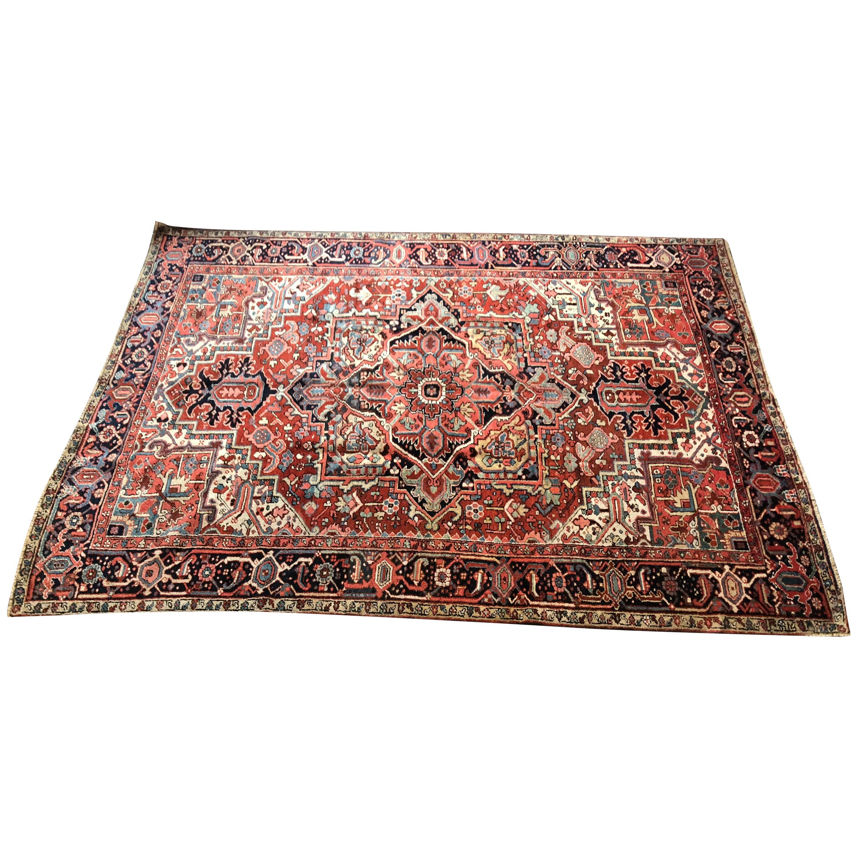 1920s Persian Room Sized Carpet Heriz Oriental Rug