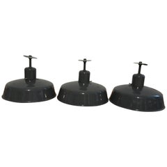 Rare 1940s Industrial Lamp Pendants from U-Boat Base, Norway