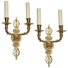 Pair of Empire Style Gilt BronzeSconces.