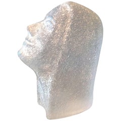 Glass Sculpture of Woman Face in Profile Named "Marketa" by Miloslav Klinger