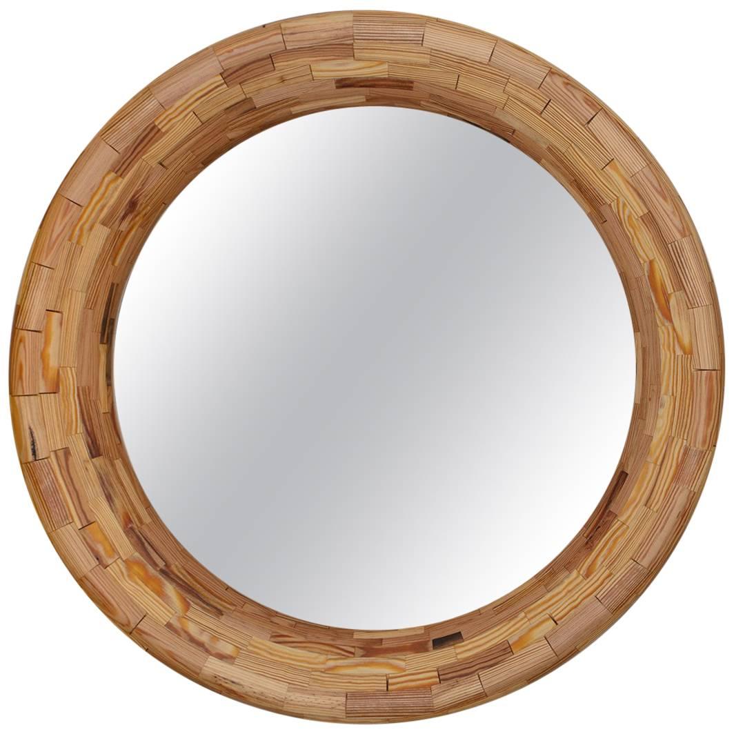 STACKED Round Heart Pine Mirror by Richard Haining, Available Now
