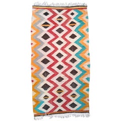 Vintage Moroccan Kilim, Flat-Weave Rug, 1980s Vintage Moroccan Kilim, Flat-Weave Rug, 1980s