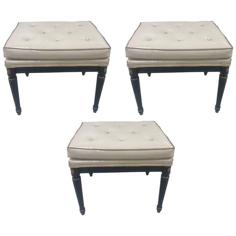 Signed Three Maison Jansen Leather Benches For Sale At 1stdibs
